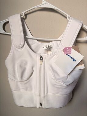 Amoena Patricia Post-Op Recovery Bra White Front Zip 34DD NWT